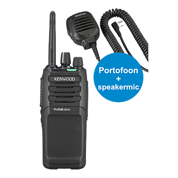 Kenwood TK-3701D vergunningsvrije portofoon met KMC-45 speakermic